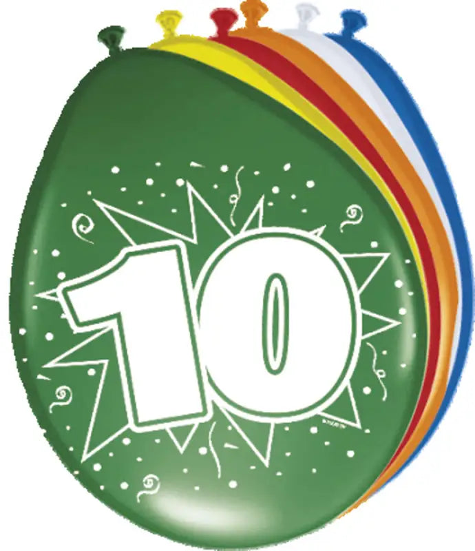 10 års ballonger - 8 st