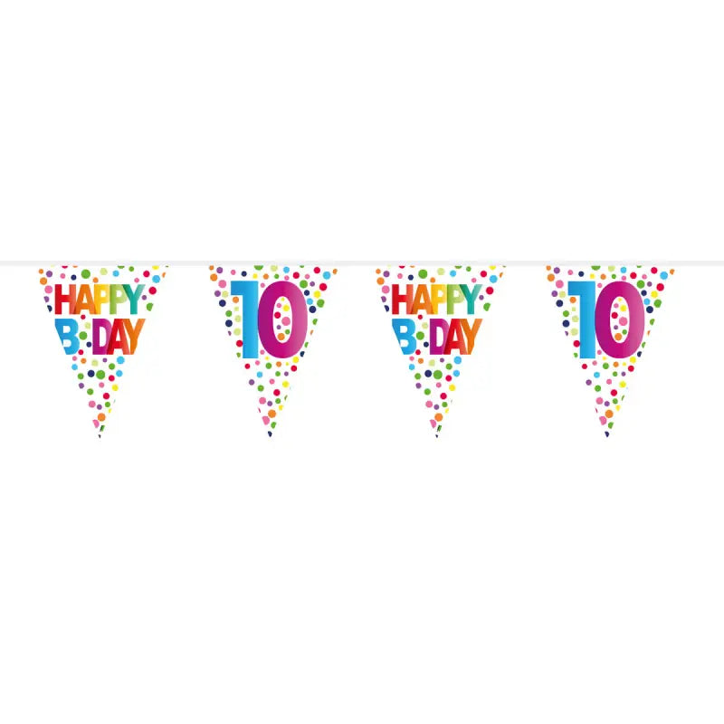 10 years happy bday dots bunting - meter