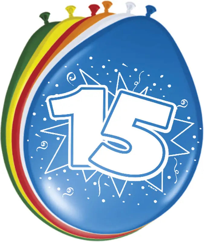 15 års ballonger 30cm 8 st