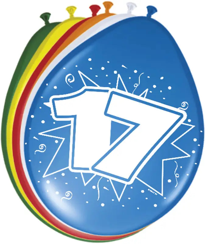 17 års ballonger 30cm 8 st