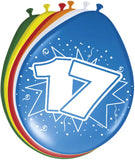 17 års ballonger 30cm 8 st