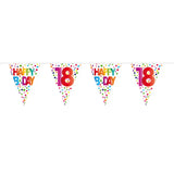 18 år happy bday dots bunting - 10 meter