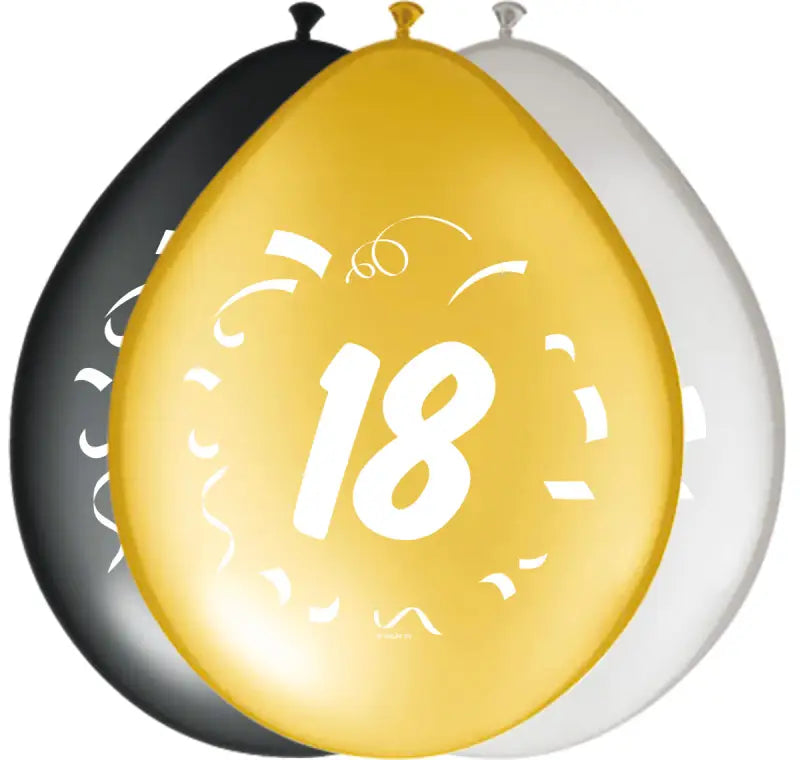 18 år snygga festballonger 30 cm - 8 stycken