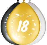 18 år snygga festballonger 30 cm - 8 stycken
