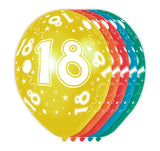 18 års födelsedagsballonger - 5 stycken