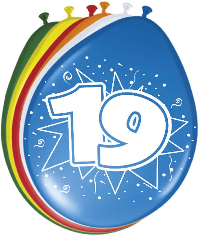 19 års ballonger 30cm 8 st