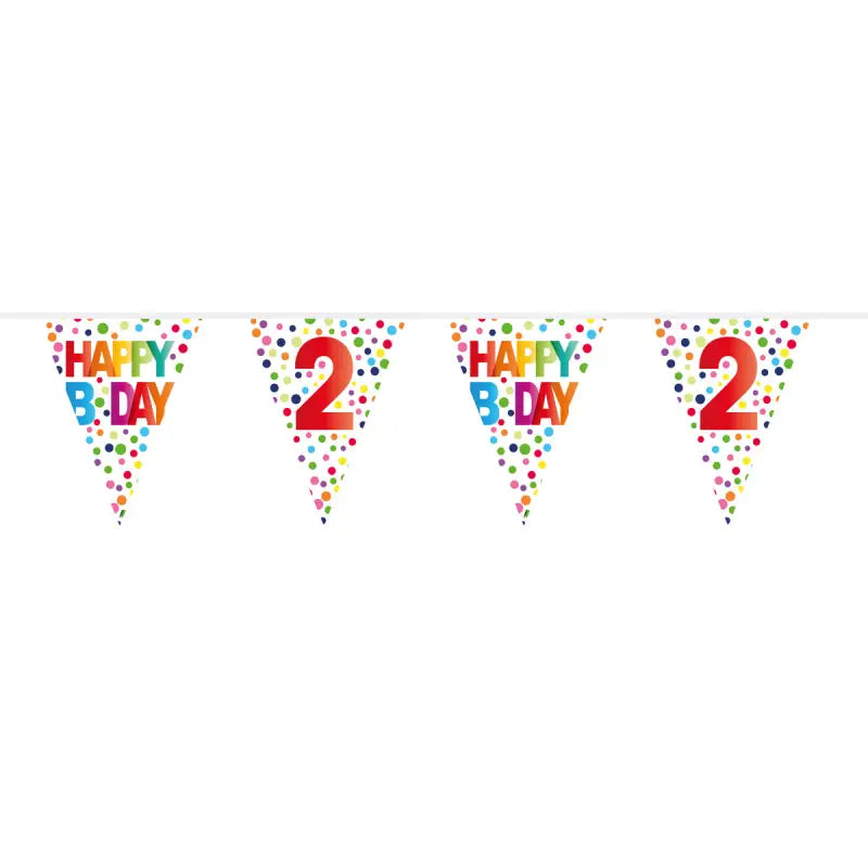 2 years happy bday dots bunting - 10 meter
