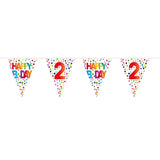2 years happy bday dots bunting - 10 meter