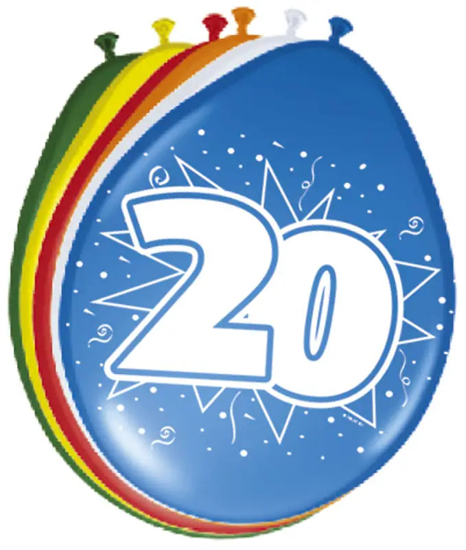 20 års ballonger 30cm 8 st