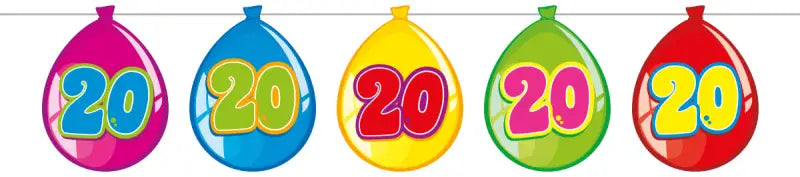 20 års födelsedagsballonggirland - 10 meter