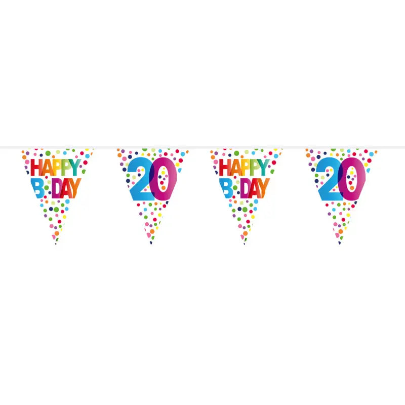 20 years happy bday dots bunting - 10 meter