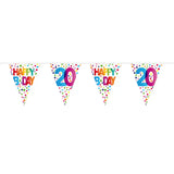 20 years happy bday dots bunting - 10 meter