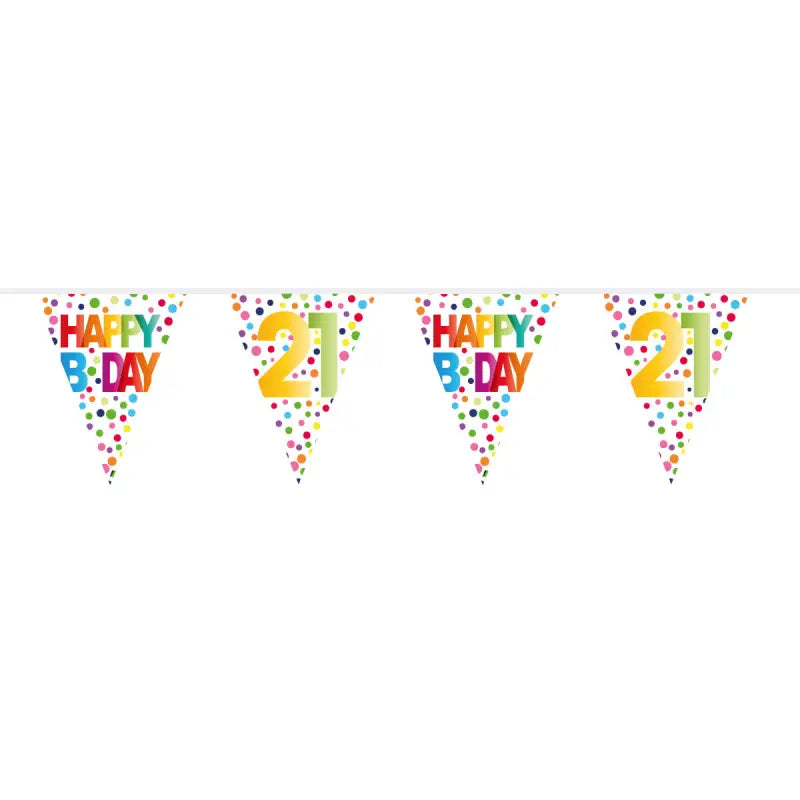 21 years happy bday dots bunting - 10 meter