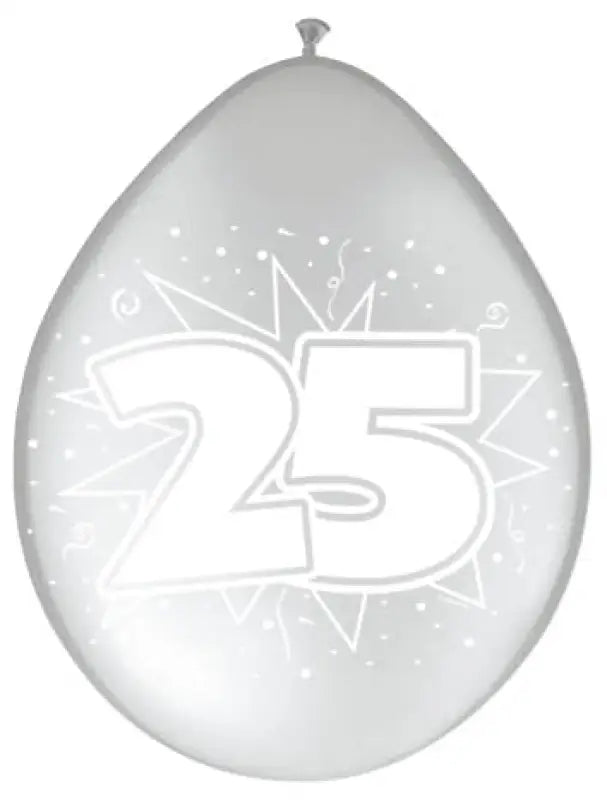 25 år med silverballonger - 8 st