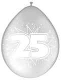 25 år med silverballonger - 8 st