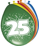 25 års ballonger 30cm 8 st