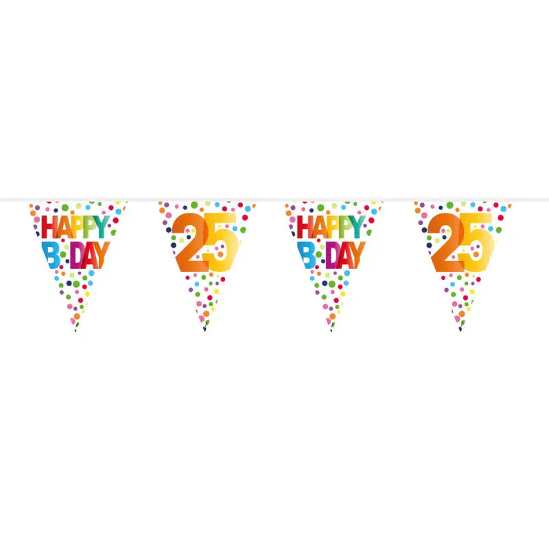 25 years happy bday dots bunting - 10 meter
