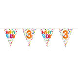 3 years happy bday dots bunting - 10 meter