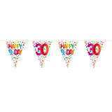 30 years happy bday dots bunting - 10 meter