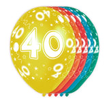 40 års födelsedagsballonger 5 st