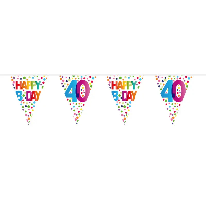 40 years happy bday dots bunting - 10 meter