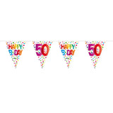 50 years happy bday dots bunting - 10 meter