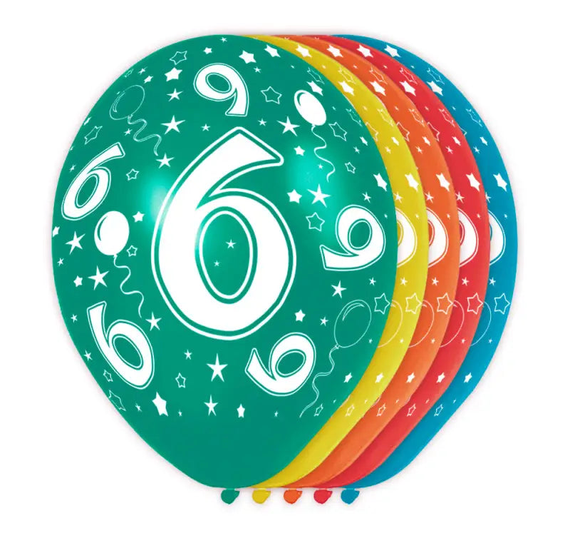 6 års födelsedagsballonger 5 st