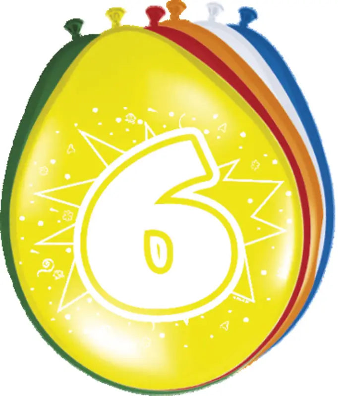 6 års födelsedagsballonger - 8 st