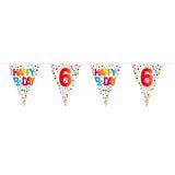 6 years happy bday dots bunting - 10 meter