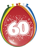 60 års ballonger - 8 st
