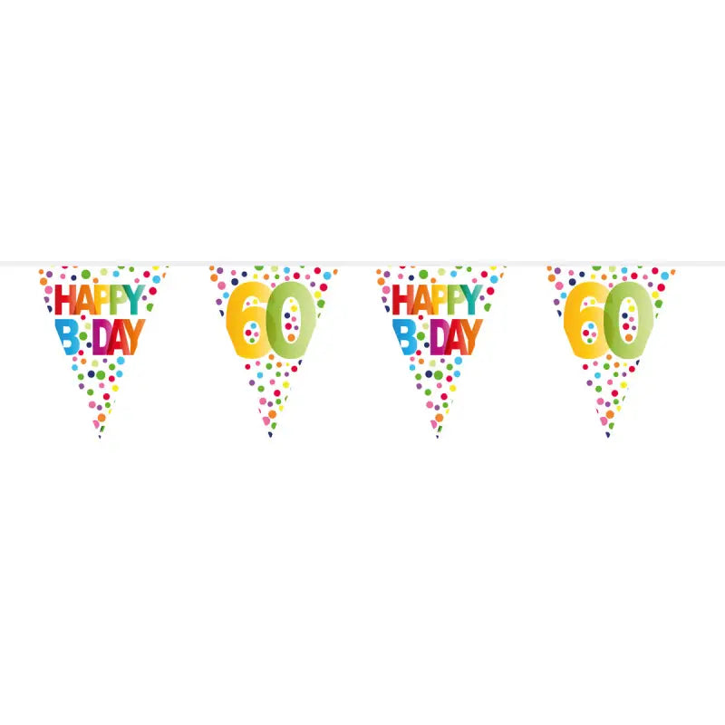 60 years happy bday dots bunting - 10 meter