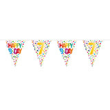7 years happy bday dots bunting - 10 meter