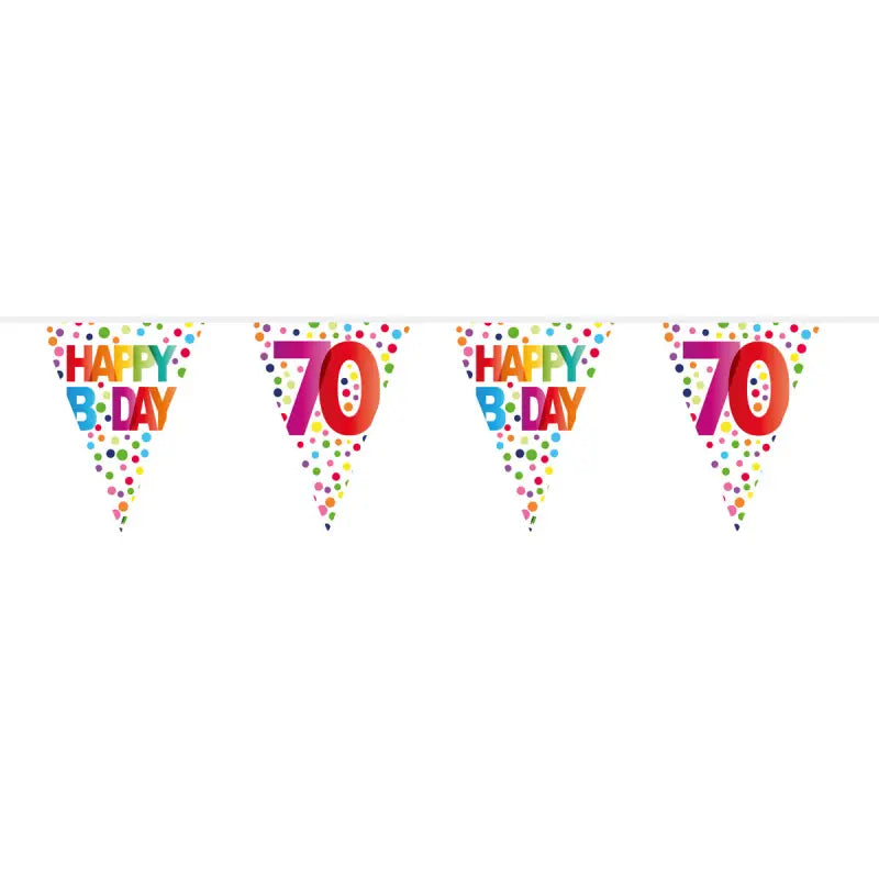 70 years happy bday dots bunting - 10 meter