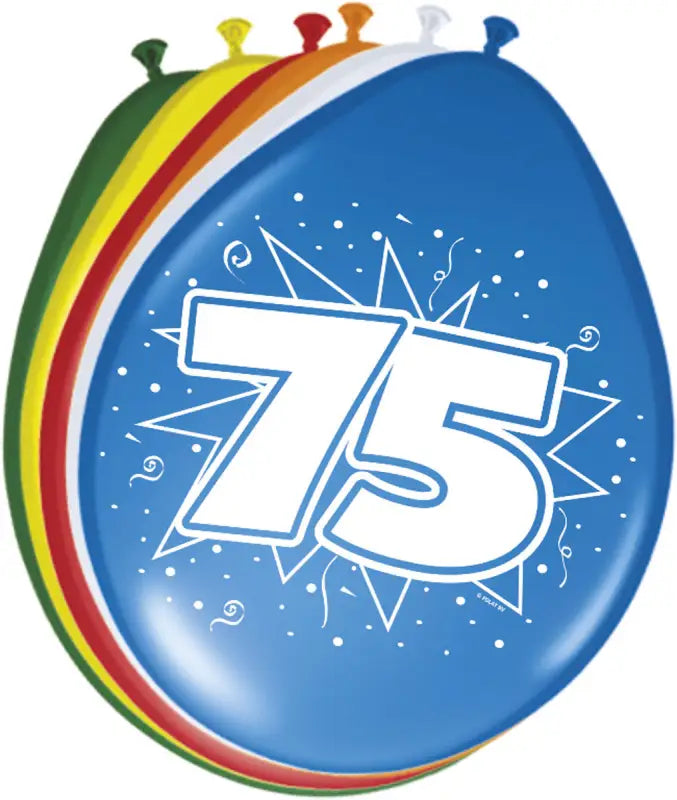 75 års ballonger 30 cm 8 st