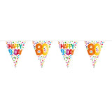 80 years happy bday dots bunting - 10 meter