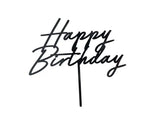 Acrylic cake topper ’’happy birthday’’ black 16.5 cm