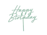 Acrylic cake topper ’’happy birthday’’ green 16.5 cm