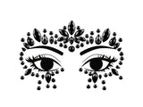 Face Decoration Crystals Black 15x9cm