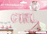 Baby rosa folie ballonger set girl