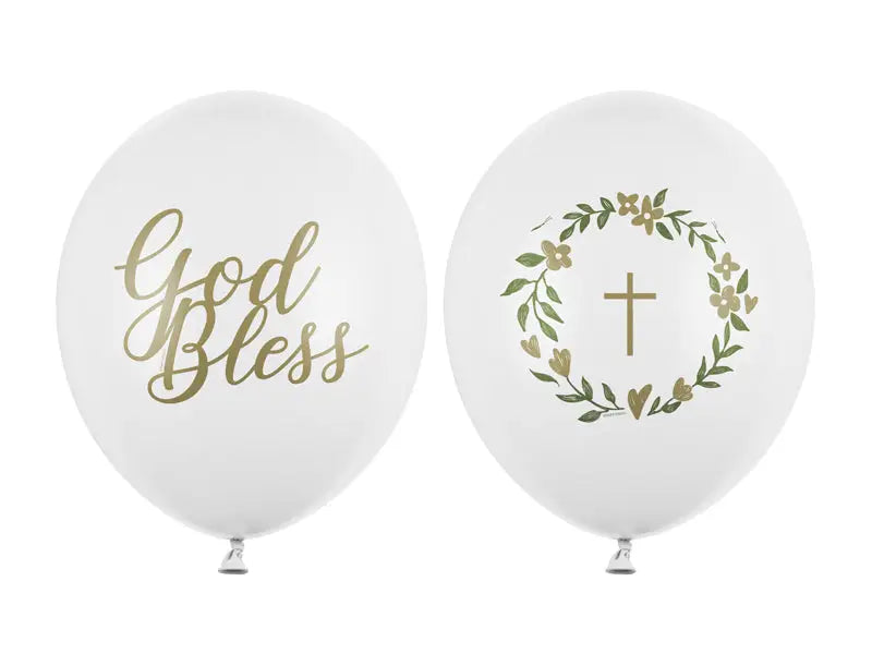 Ballonger 30 cm God Bless Pastellvit 50-pack