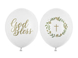 Ballonger 30 cm God Bless Pastellvit 50-pack