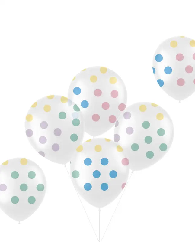 Ballonger Pastell Prickar Flerfärgad 33cm - 6 stycken - Ballong