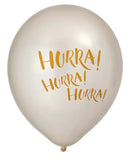 Balloons 12’’ hurra pearl white 6-p