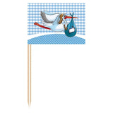 Birth Boy Stork Pick - 50 st - Grillspett