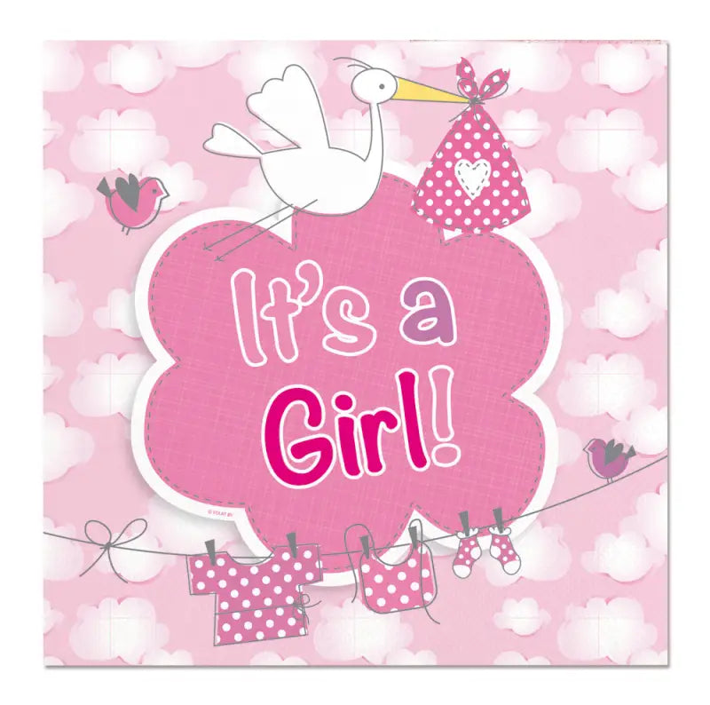 Birth Girl Servetter It’s a Girl - 20 pack - Servetter