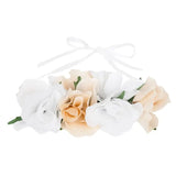 Bridal white & pink floral headband