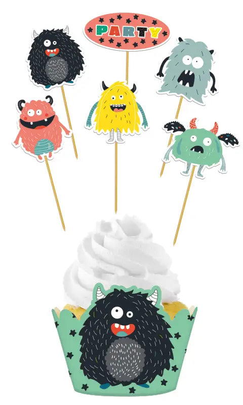 Cupcake dekorationsset Monster Bash - 6 set - Cupcake dekorationsset