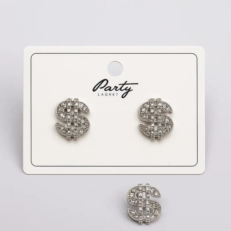 Dollarörhängen silver – festaccessoar med strass