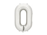 Foil balloon number ’’0’’ 86 cm silver