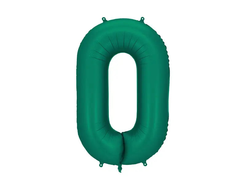 Foil balloon number ’’0’’ 86cm bottle green